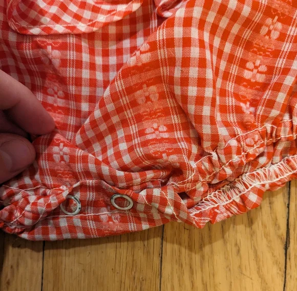 Vintage JC Penney's  Toddle Time Gingham Ruffle Romper - Picture 3 of 8